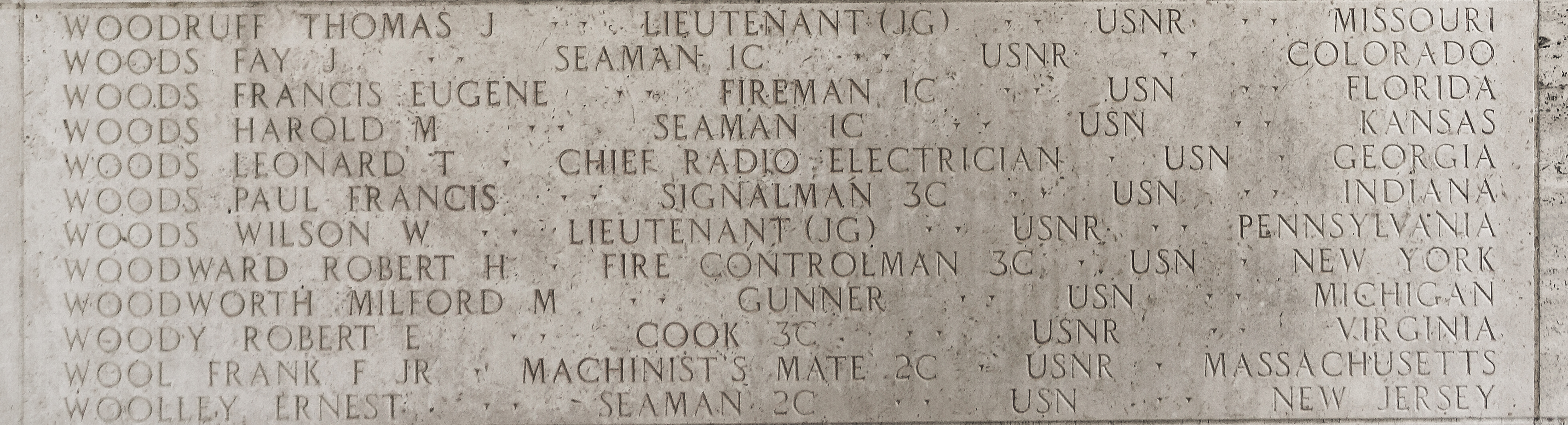 Robert H. Woodward, Fire Controlman Third Class